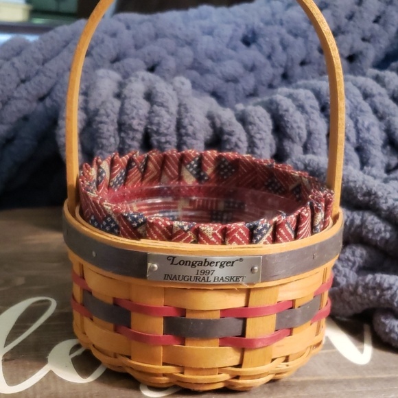 Longaberger Accents 997 Longaberger Inaugural Flag Basket Combo